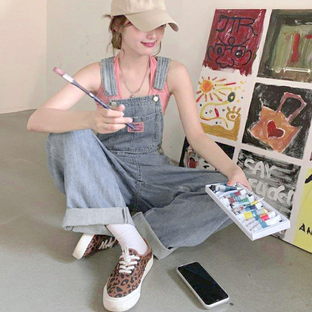 デニムサロペット オールインワン レトロ  