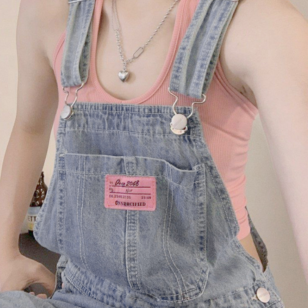 デニムサロペット オールインワン レトロ  