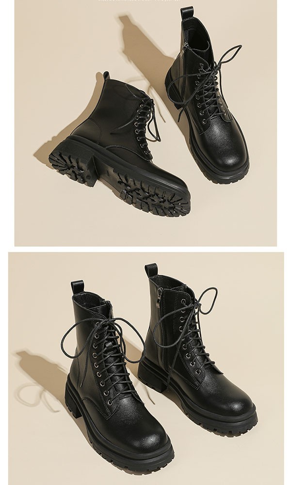 ショートブーツ レディース 歩きやすい レースアップブーツ 編み上げブーツ ミドルブーツ ワークブーツ ラウンドトゥ 厚底ブーツ 