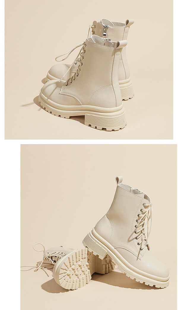 ショートブーツ レディース 歩きやすい レースアップブーツ 編み上げブーツ ミドルブーツ ワークブーツ ラウンドトゥ 厚底ブーツ 