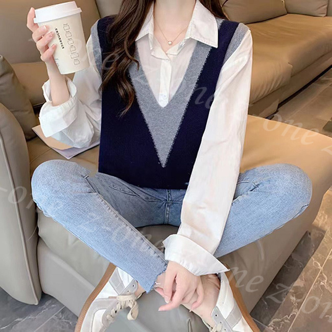 ベスト ニット プルオーバー レディース 新作 Vネック ゆったり アウター 学生 大人 秋冬 保温 春 セーター 通勤 可愛い レイヤード 体型カバー 通学 柔らかい 