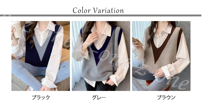 ベスト ニット プルオーバー レディース 新作 Vネック ゆったり アウター 学生 大人 秋冬 保温 春 セーター 通勤 可愛い レイヤード 体型カバー 通学 柔らかい 