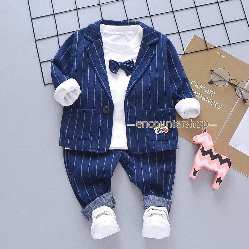 子供スーツ 入学式 3点セット 男の子 フォーマル 長袖 卒業式 卒園式 紳士服 スーツ 入園式 ボーダー柄 結婚式 七五三 おしゃれ 上下セット 