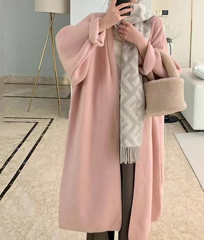 ニット カーディガン ロングカーディガン ニットカーデ 無地 長袖  