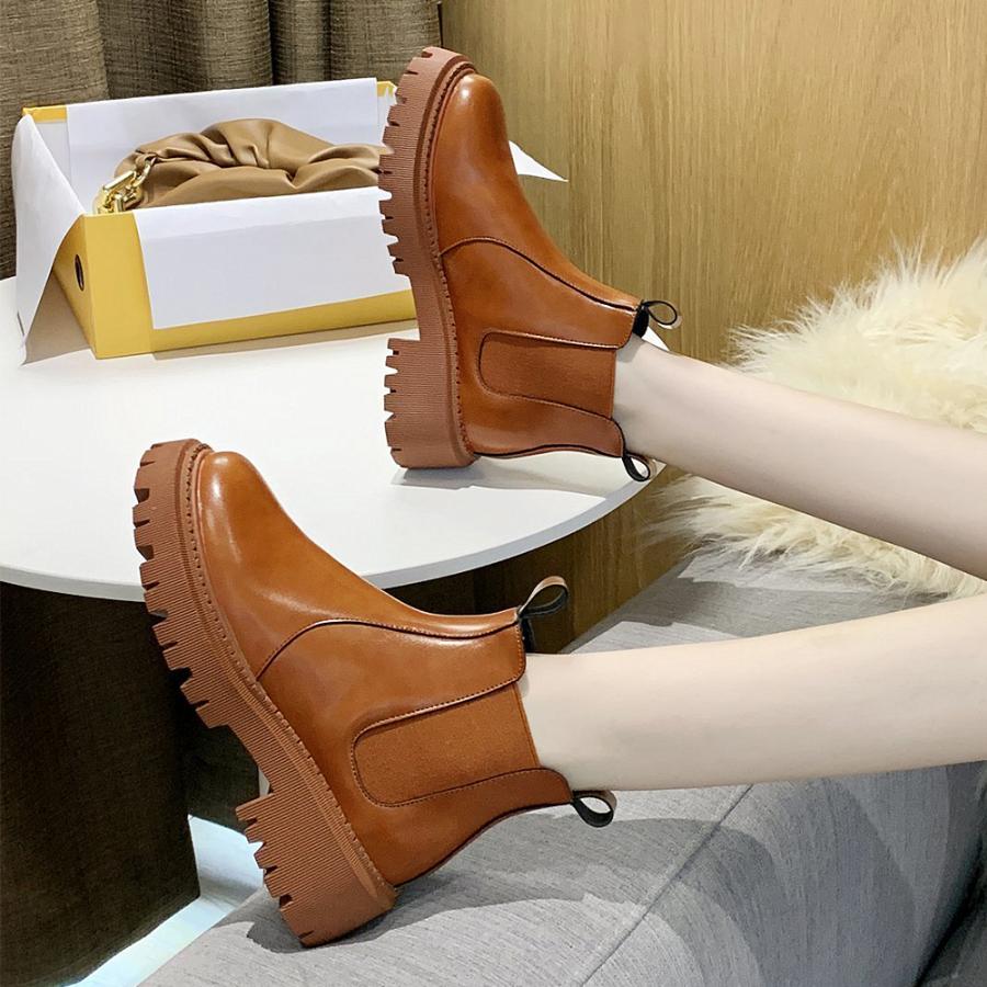 ショートブーツ レディースブーツ 美脚 ワークブーツ 秋冬 レディース 靴 厚底 レースアップ ブラックブラウン おしゃれ 防寒靴 春秋冬 