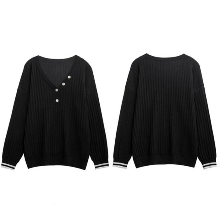トップス ニット カットソー レディース きれいめ エレカジュアル 可愛い 大人 Vネック 通勤 シンプル 大 おしゃれ 配色 長袖 ライン フェミニン ボタン 