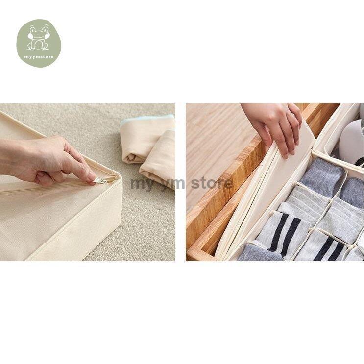 下着収納ボックス靴下 パンツ ブラジャー引出し折りたたみ7マス16マス24マス仕切り収納ケースランジェリー衣類収納分類収納  