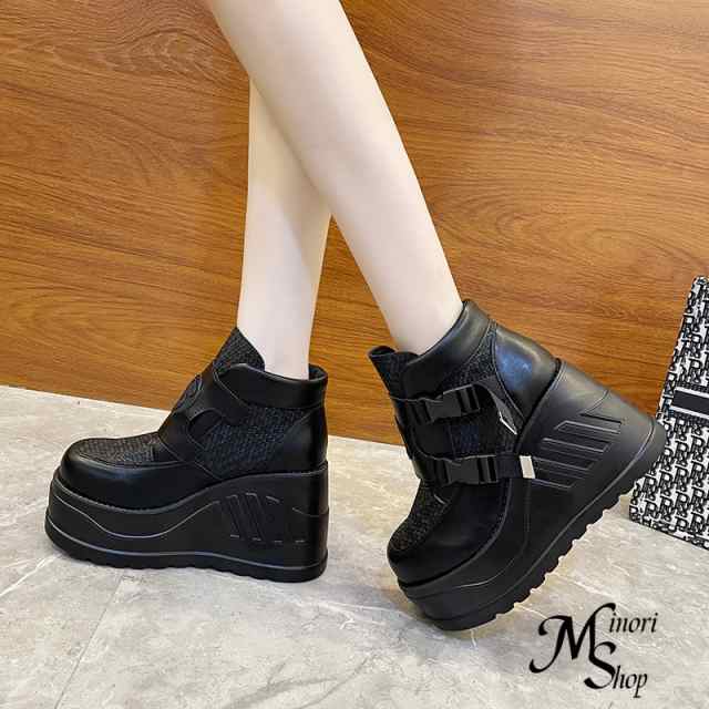 スニーカー レディース 厚底 ハイヒール インヒールハイカット 韓国 背が高くなる 美脚 身長アップ 大きいサイズ 軽 8CMヒール 