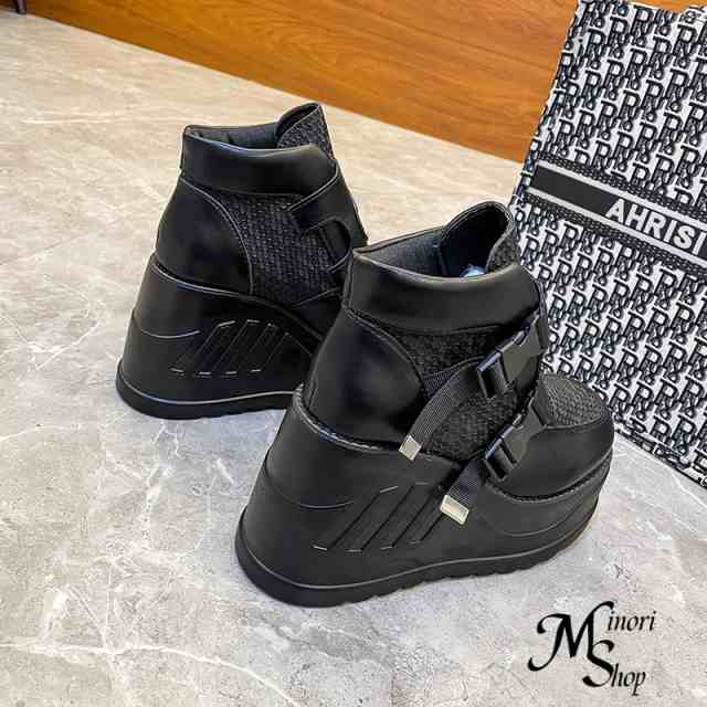 スニーカー レディース 厚底 ハイヒール インヒールハイカット 韓国 背が高くなる 美脚 身長アップ 大きいサイズ 軽 8CMヒール 