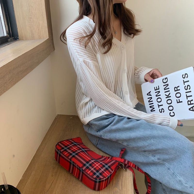 カーディガン レディース サマーカーディガン UVカット 日焼け止め 夏 冷房対策 透かし 長袖 羽織り トップス 薄手 ラインニットカーディガン 