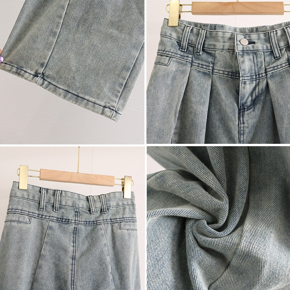 デニム ワイドパンツ レディース 着やせ  