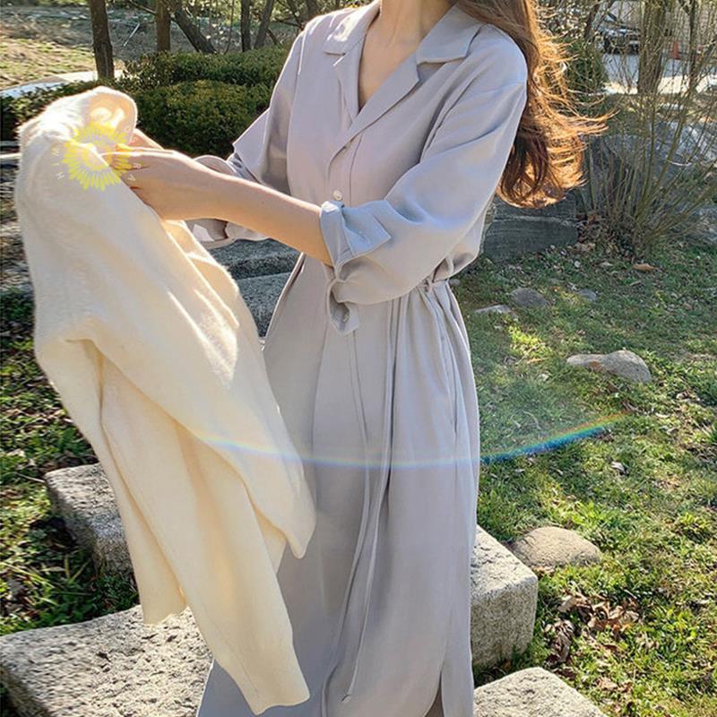 ワンピース プリーツ レディース ベルト 春秋服 きれいめ 秋物 シフォン シャツ 二次会 着痩せ 長袖 Aライン ロング丈 ハイウエスト 