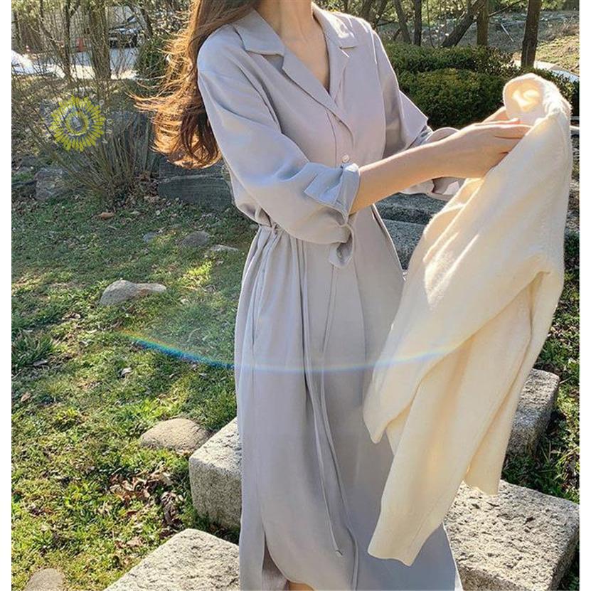 ワンピース プリーツ レディース ベルト 春秋服 きれいめ 秋物 シフォン シャツ 二次会 着痩せ 長袖 Aライン ロング丈 ハイウエスト 