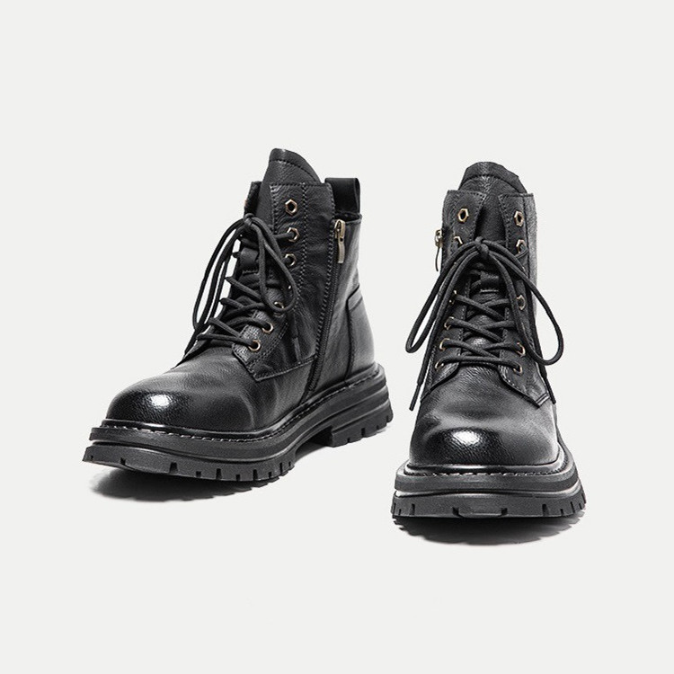 ワークブーツ メンズ ハイカット シークレットシークレットブーツ 身長UP レースアップ 編み上げブーツ アンクル丈 。 ショートブーツ ハイカット 