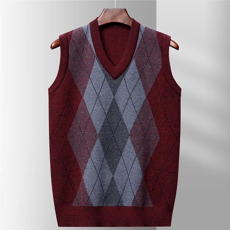 ベスト メンズ ニット ジレ プルオーバー Vネック 暖かい 春 インナー チョッキ 通学 ビジネス オフィス 冬 防寒着 通勤 秋 トップス 