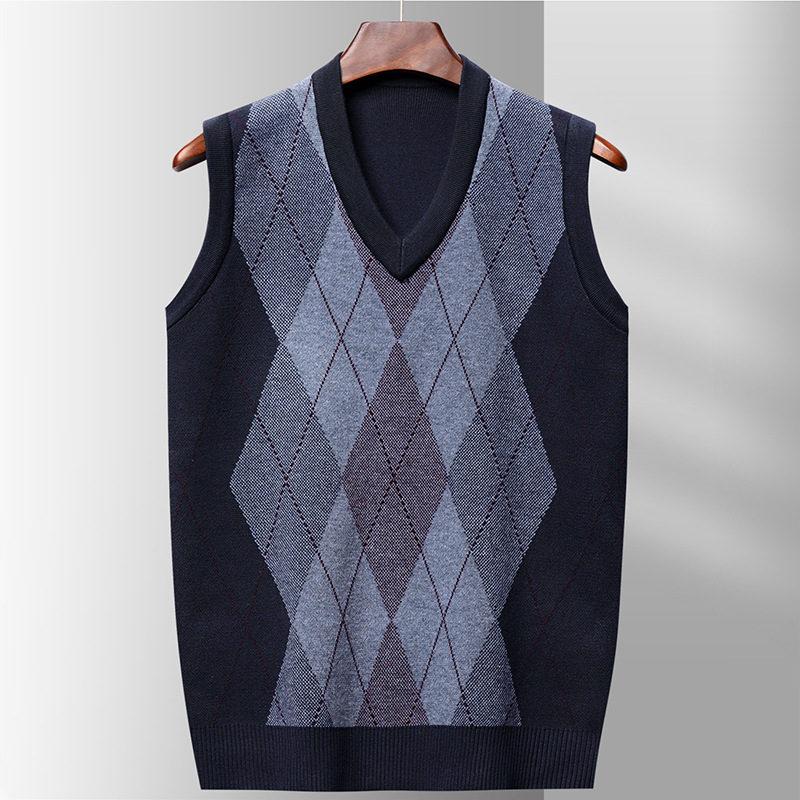 ベスト メンズ ニット ジレ プルオーバー Vネック 暖かい 春 インナー チョッキ 通学 ビジネス オフィス 冬 防寒着 通勤 秋 トップス 