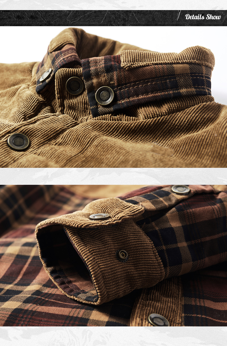 シャツジャケット フコーデュロイシャツ メンズ 長袖 チェック柄 ブルゾン 厚手 ポケット付き ジャケット カジュアルシャツ 保温 ボアシャツ 