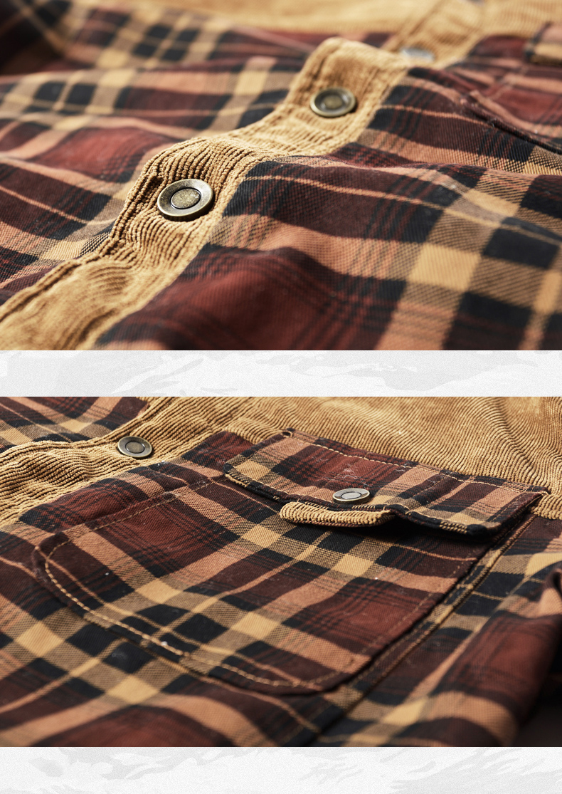 シャツジャケット フコーデュロイシャツ メンズ 長袖 チェック柄 ブルゾン 厚手 ポケット付き ジャケット カジュアルシャツ 保温 ボアシャツ 