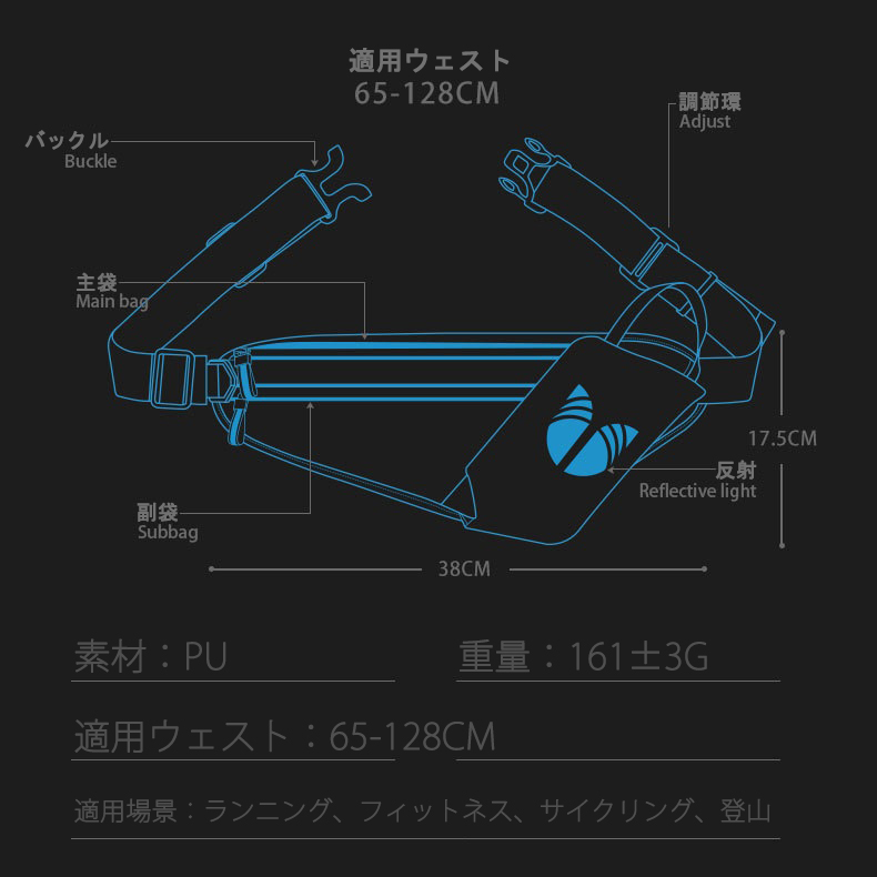 レディース ウエストポーチ 斜め掛け ウエストバッグ ボディバッグ 多機能 大容量 携帯ポーチ 軽量 収納 カジュアル 2WAY アウトドア スポーツ 4ポケット 