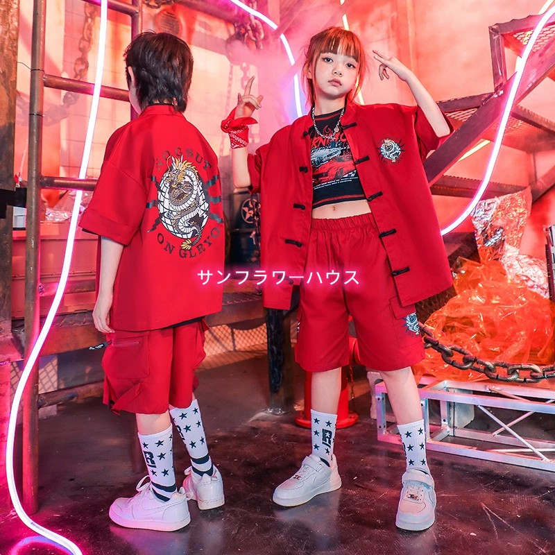キッズダンス衣装 Tシャツ 半袖 パンツ K-POP ファッション 練習着 キッズ 女の子 ダンス トップス 男の子 ロングパンツ ヒップホップ ストリート系 子供服 