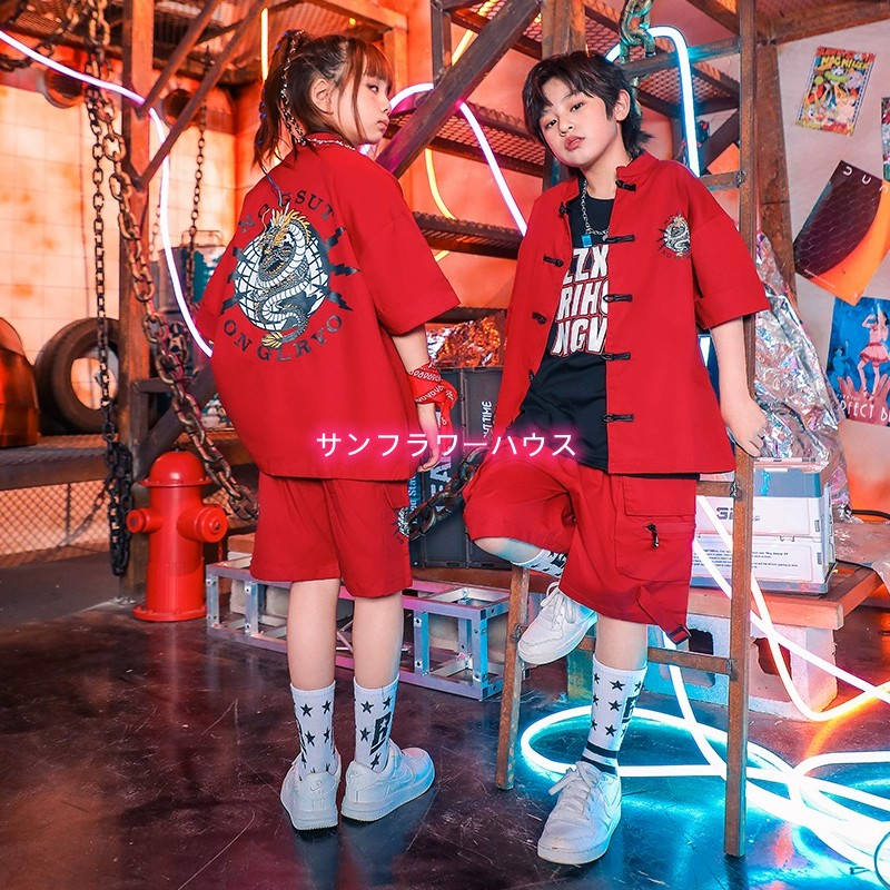 キッズダンス衣装 Tシャツ 半袖 パンツ K-POP ファッション 練習着 キッズ 女の子 ダンス トップス 男の子 ロングパンツ ヒップホップ ストリート系 子供服 