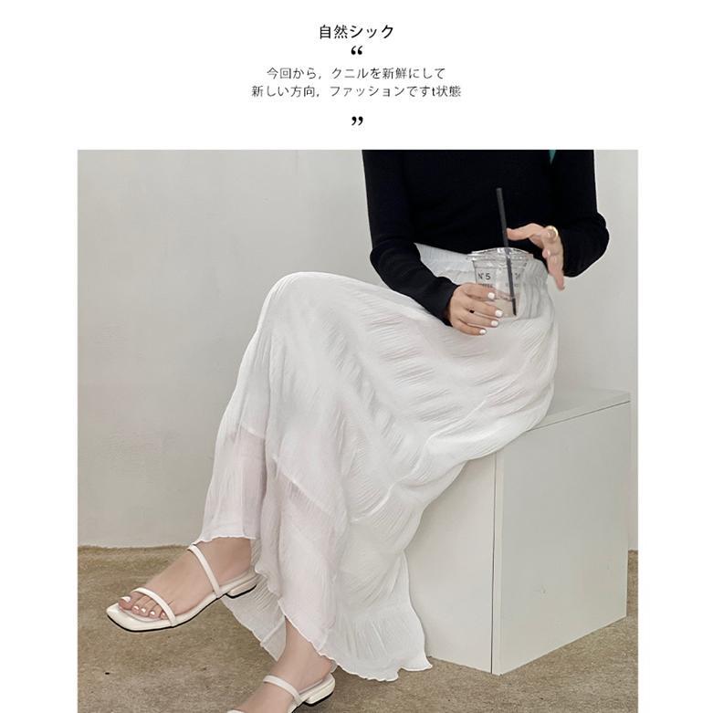 スカート レディース ロングスカート マキシスカート ウエストゴム プリーツ 通学 40代 無地 ゆったり 通勤 30代 20代 体型カバー 