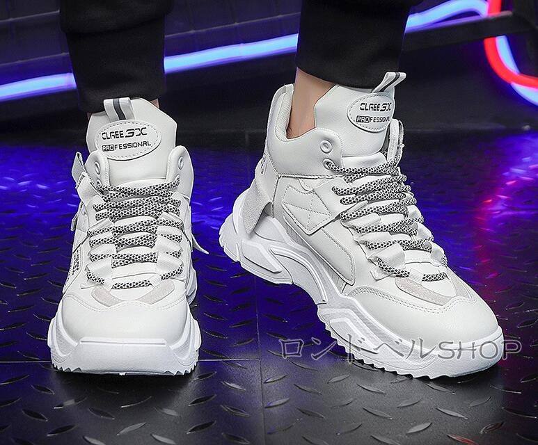 ハイカット スニーカー メンズ ランニングシークレット8CM 身長UP 幅広 かっこいい アウトドア お洒落 クッション 通勤 軽い 通学靴 