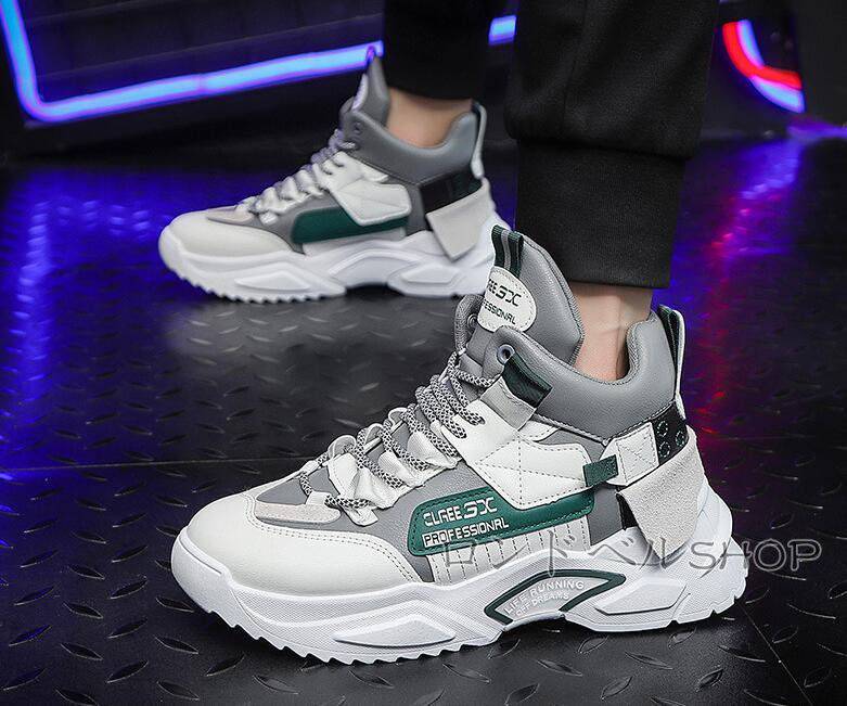 ハイカット スニーカー メンズ ランニングシークレット8CM 身長UP 幅広 かっこいい アウトドア お洒落 クッション 通勤 軽い 通学靴 