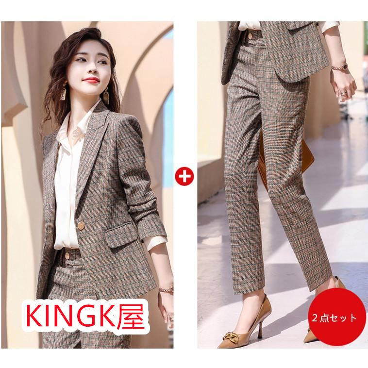 パンツスーツ長袖ジャケット パンツスーツレディース２点セット韓国風フォーマルデート発表会制服入園式入学式  