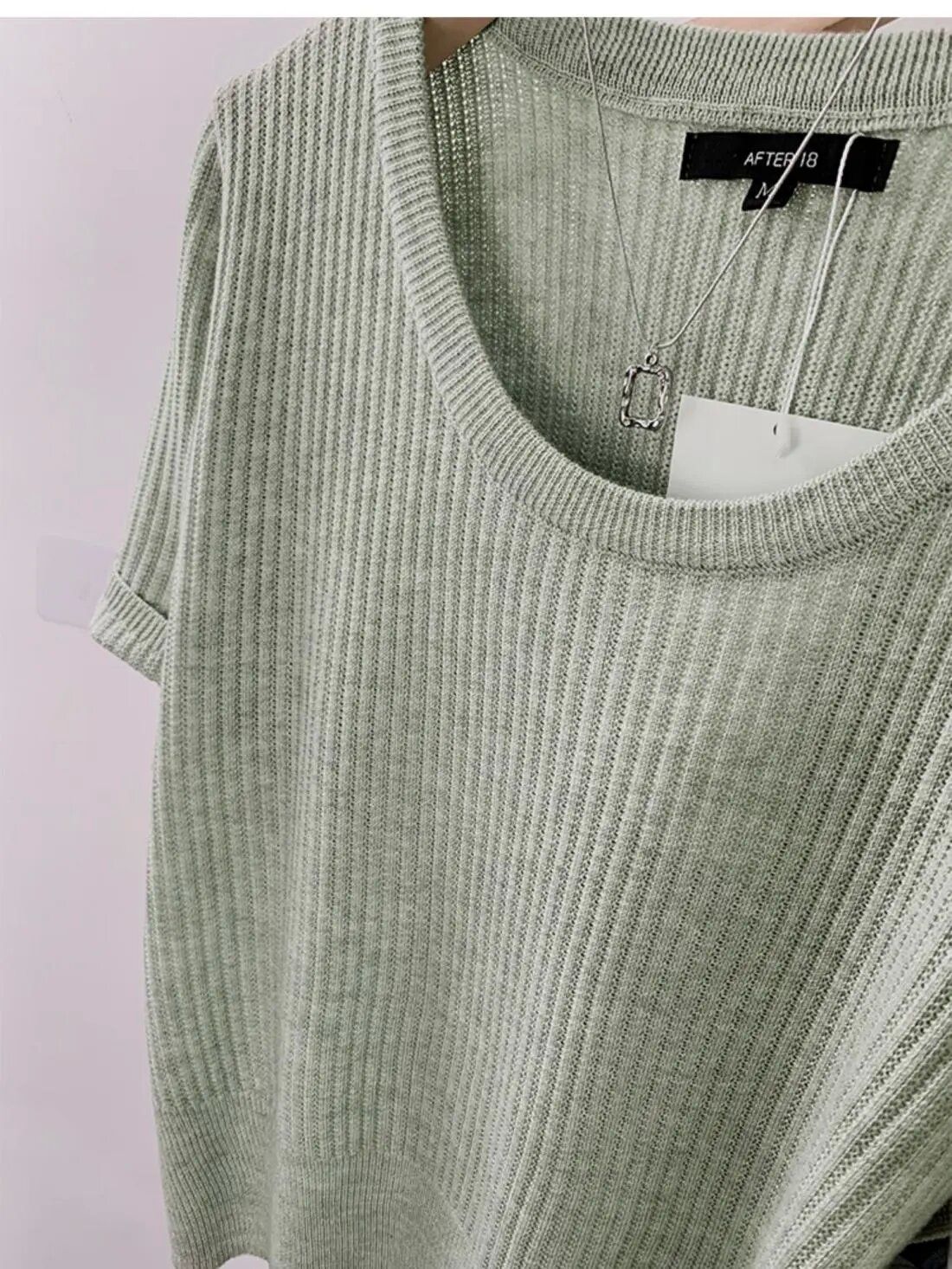 Tシャツ Tシャツ ニット レディース リブニットトップス トップス 体型カバー シンプル 夏 春 秋 韓国 カジュアル 薄手 5分袖 