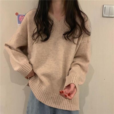 トップス レディース ニット きれいめ カジュアル 長袖 セーター Vネック グレー 可愛い ブラ パステルピンクイエロー エレベーシック おしゃれ 