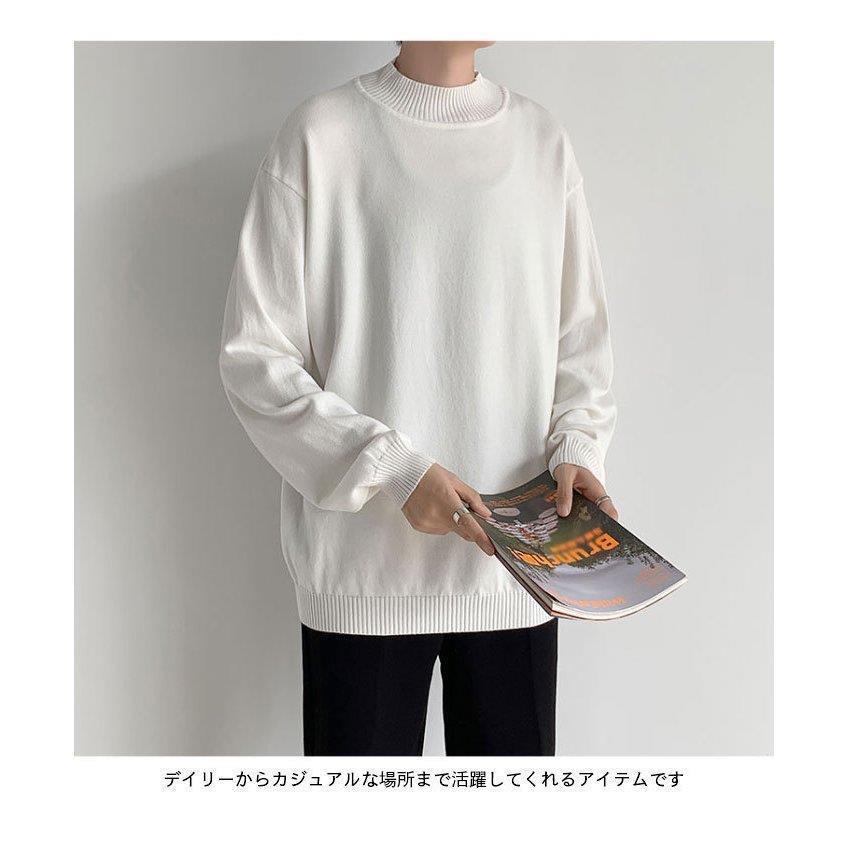 ニットセーター メンズ 春 秋 冬 長袖 スッキリ 冬新作 保温 おしゃれ シンプル ゆったり カジュアル 暖かい 防寒 無地 厚手 