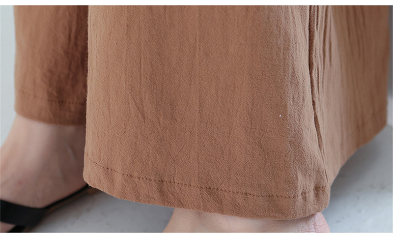 ワイドパンツ レディース 綿麻パンツ ロングパンツ ボハイウエスト 無地 アウトドア 体型カバー カジュアル 春秋 薄手 ゆったり リラックス 