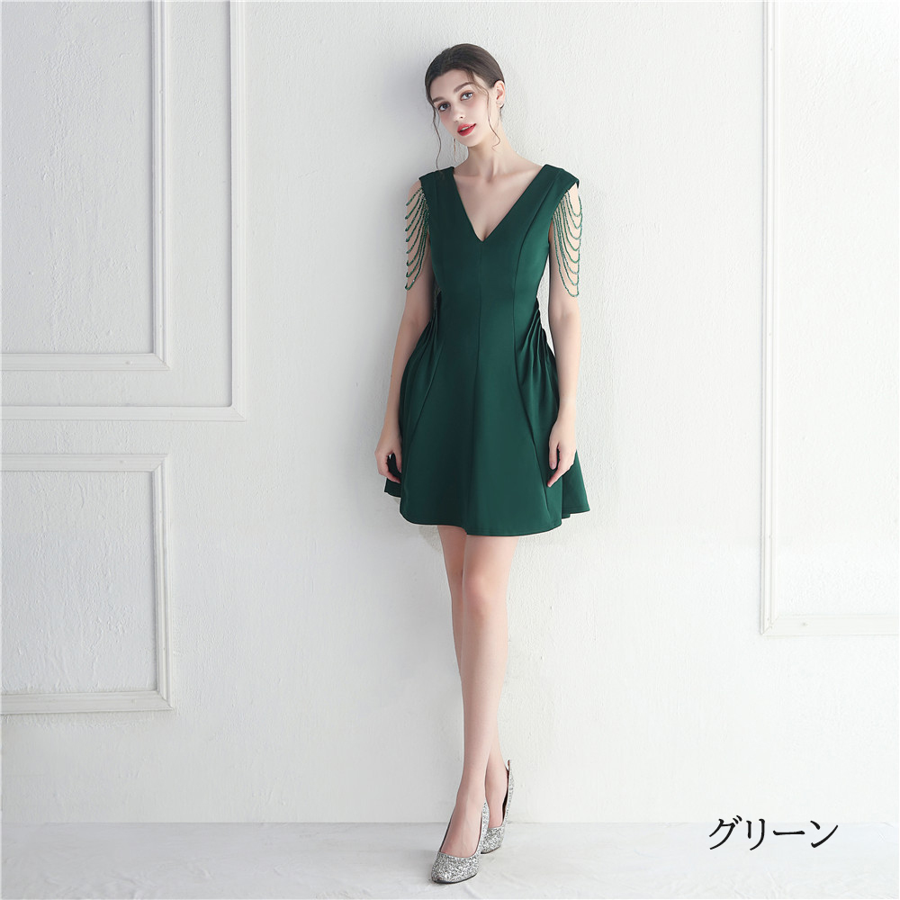 カラードレス 袖なし ミニドレス パーティードレス 結婚式 二次会 フォーマルドレス ワンピース ミディアムドレス 演出 サテン 発表会 演奏会 ファスナー 