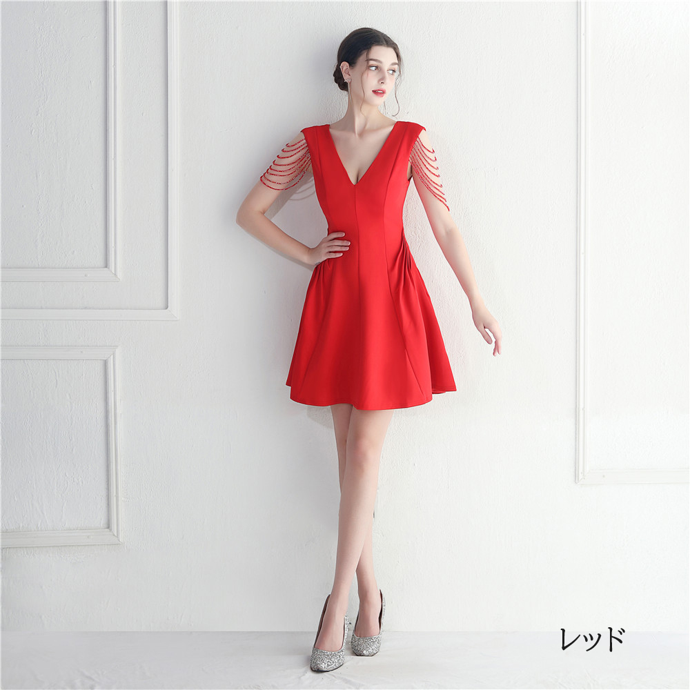 カラードレス 袖なし ミニドレス パーティードレス 結婚式 二次会 フォーマルドレス ワンピース ミディアムドレス 演出 サテン 発表会 演奏会 ファスナー 