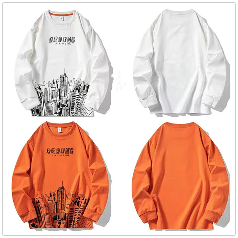 お取り寄せ商品 長袖Tシャツ メンズ トップス クールネック 大きいサイズ対応 M-5XL ロングTシャツ おしゃれ 速乾 プリント ゆったり 長袖 カジュアル 6COLORS 