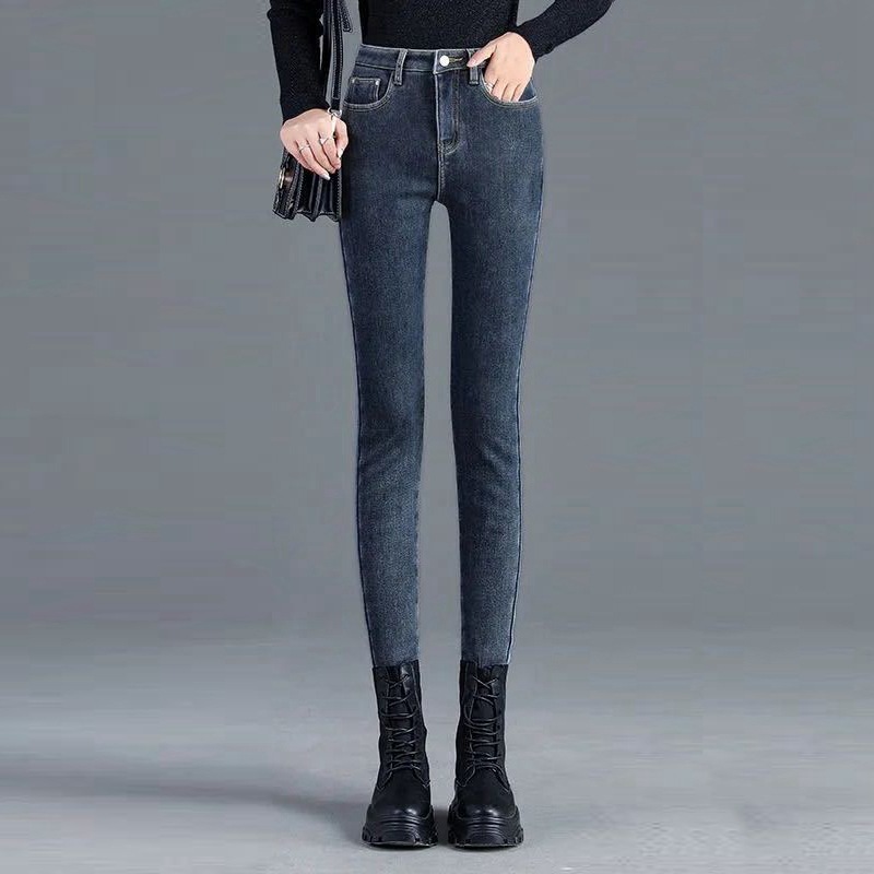 デニムパンツ レディース スキニーパンツ ジーンズ ズボン ボハイウエスト ストレッチ 美脚 春秋 カシュアル 体型カバー ロング丈 着痩せ ゆったり 