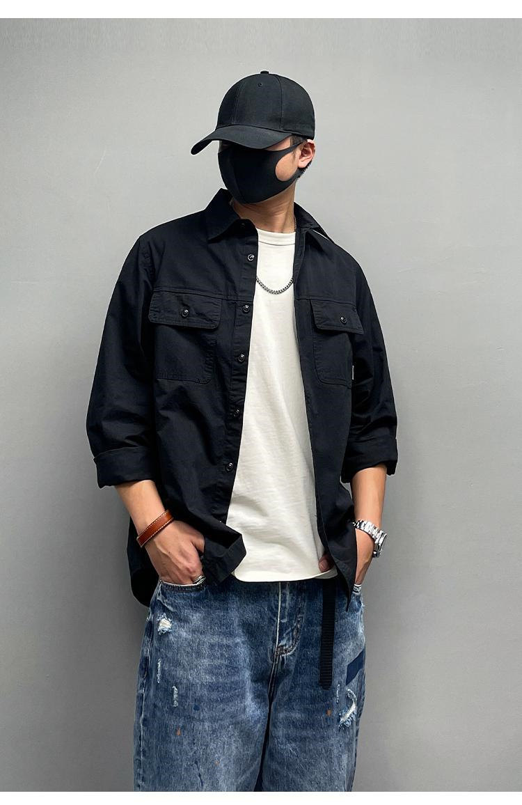 シャツ メンズ 長袖シャツ トップス ミリタリーシャツ カジュアルシャツ カジュアルシャツ 通勤 アウトドア 無地 ライトアウター カーゴシャツ おしゃれ 通学 