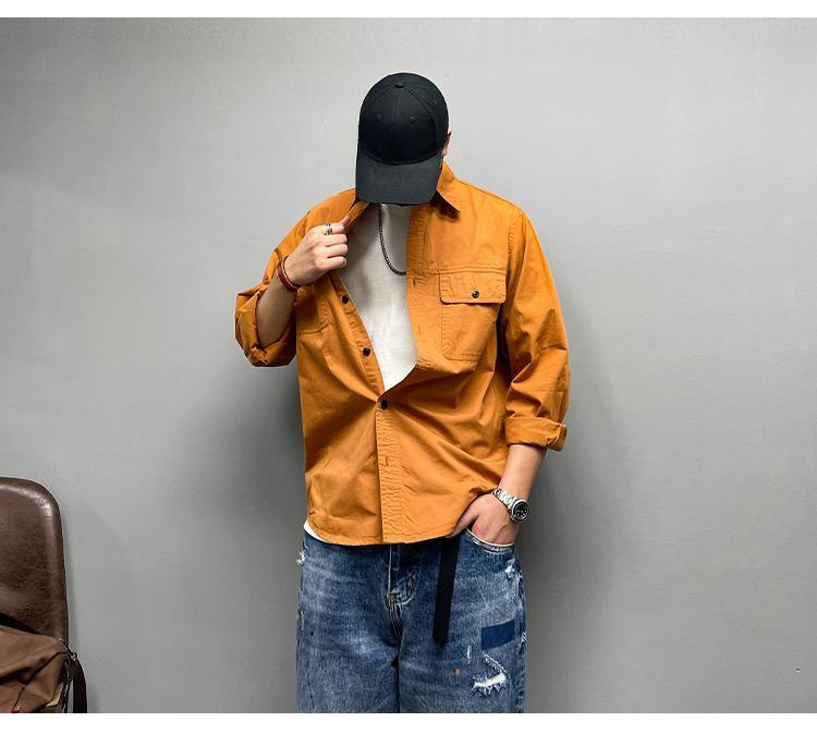 シャツ メンズ 長袖シャツ トップス ミリタリーシャツ カジュアルシャツ カジュアルシャツ 通勤 アウトドア 無地 ライトアウター カーゴシャツ おしゃれ 通学 