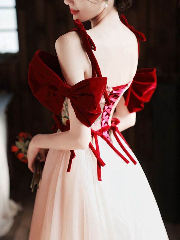 ロングドレス 2WAYS 大人 ピアノ 発表会 演奏会 ワインレッド 披露宴 ワンピース パーティードレス 花嫁 母親 ドレス 結婚式 