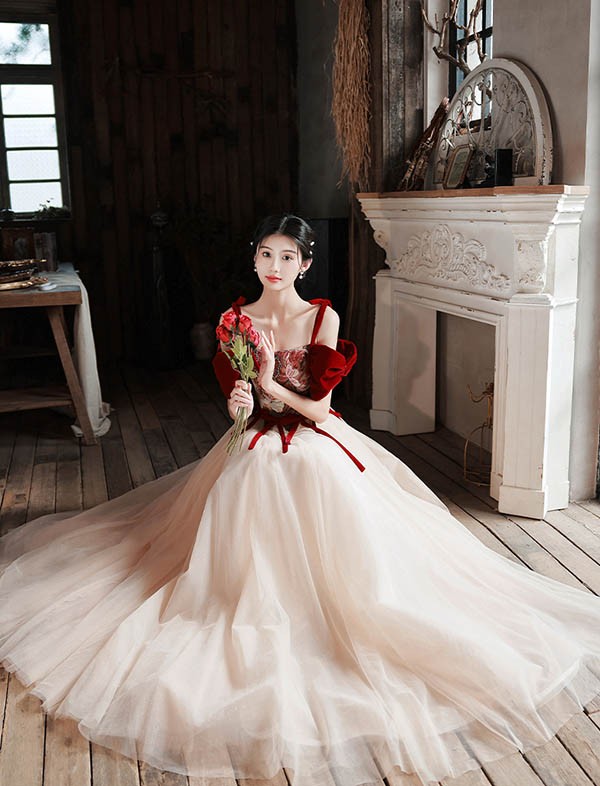 ロングドレス 2WAYS 大人 ピアノ 発表会 演奏会 ワインレッド 披露宴 ワンピース パーティードレス 花嫁 母親 ドレス 結婚式 