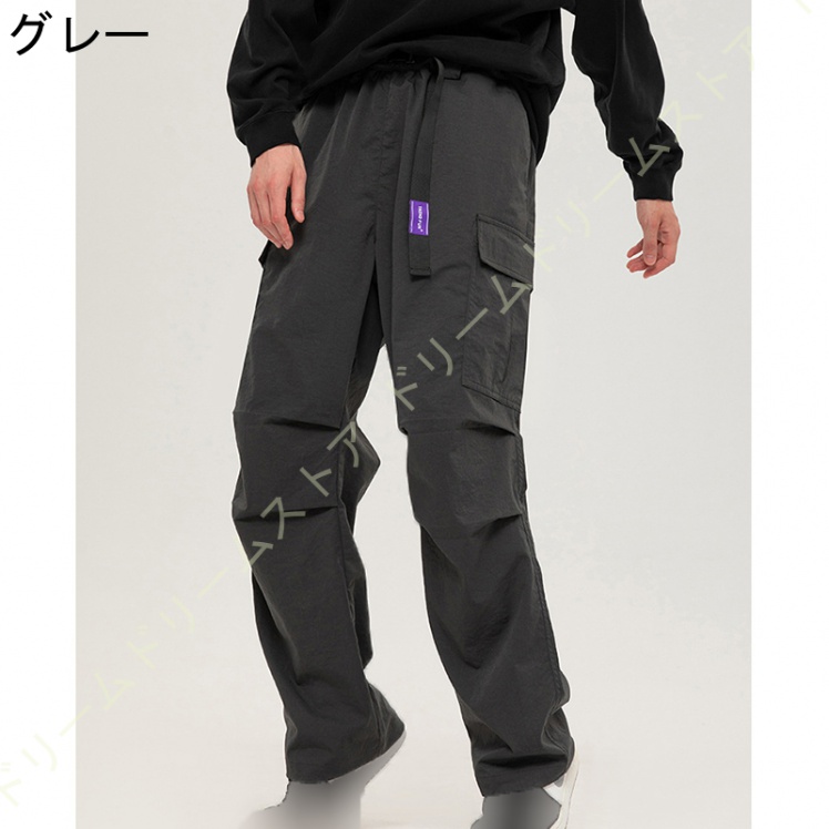 カーゴパンツ メンズ ズボン 秋服 涼しい ワイドパンツ 袴パンツ ロングパンツ ゆったり おおきいサイズ 軽量 無地 ビッグシルエット 通気 薄手 ズボン 