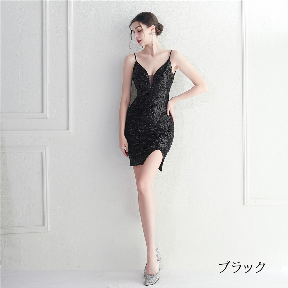 カラードレス ミニドレス パーティードレス 結婚式 二次会 発表会 袖なし スパンファスナー ミディアムドレス 演奏会 ワンピース 演出 フォーマルドレス 