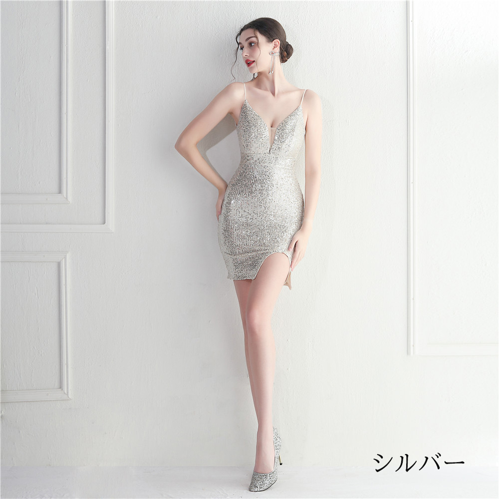 カラードレス ミニドレス パーティードレス 結婚式 二次会 発表会 袖なし スパンファスナー ミディアムドレス 演奏会 ワンピース 演出 フォーマルドレス 