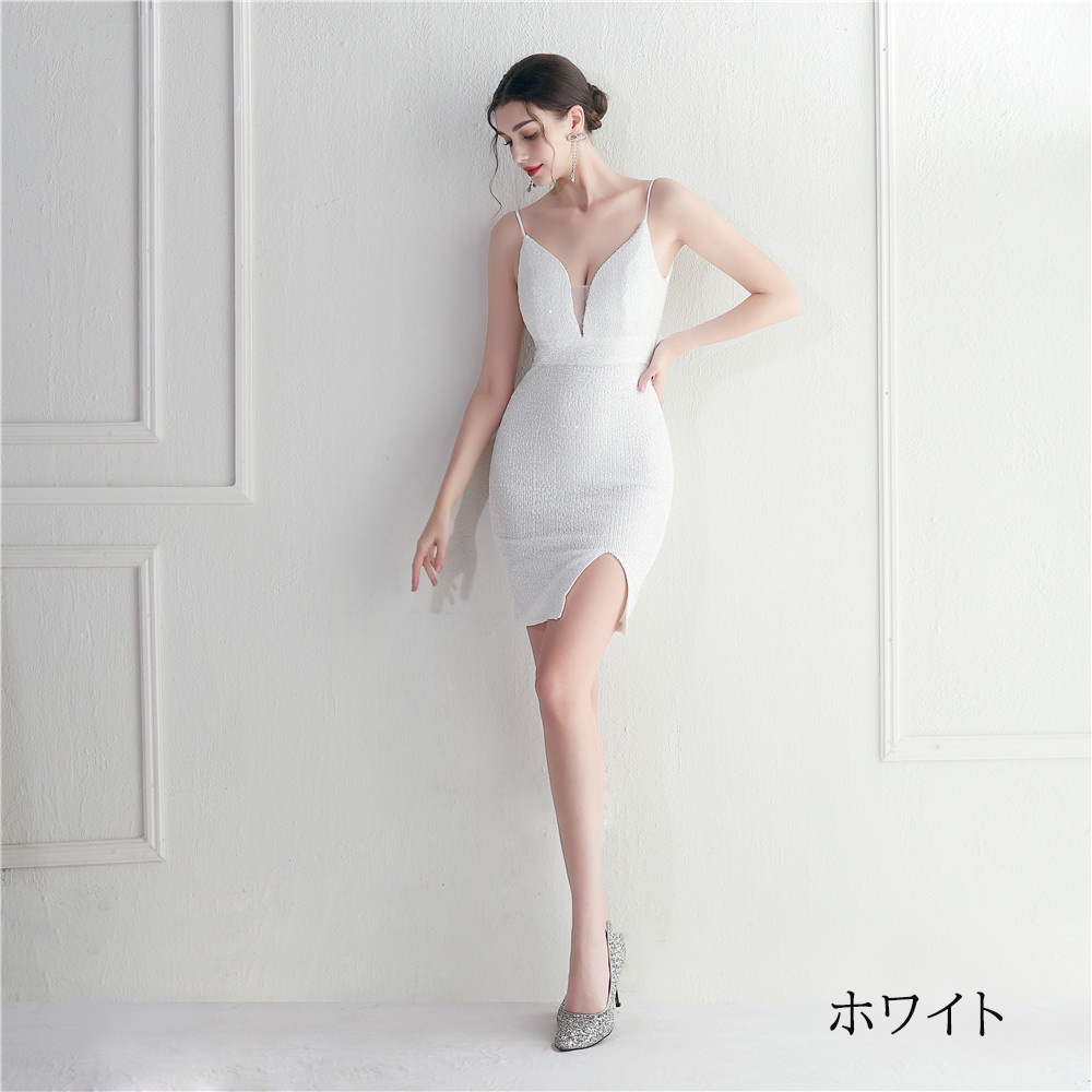 カラードレス ミニドレス パーティードレス 結婚式 二次会 発表会 袖なし スパンファスナー ミディアムドレス 演奏会 ワンピース 演出 フォーマルドレス 