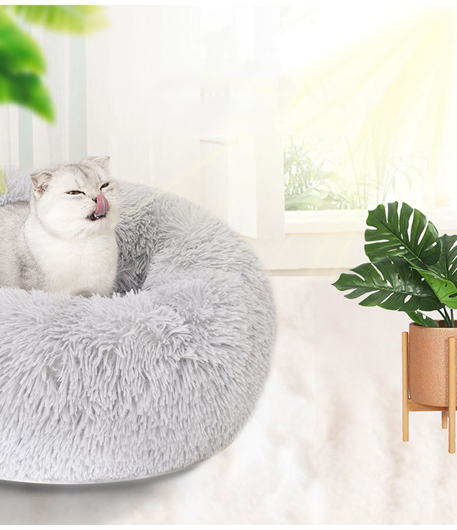 ペットベッド ペットクッション 猫ベッド 滑り止め 防寒 寒さ対策 丸型 暖かい ふわふわもこもこ ペットソファ ペットマット 猫用 ラウンド型 