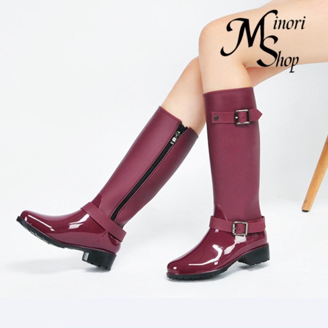 完全防水 レインブーツ レディース ロング 軽量 おしゃれ 。 ス ロングブーツ ローヒール 長靴 レディース レインレディース 