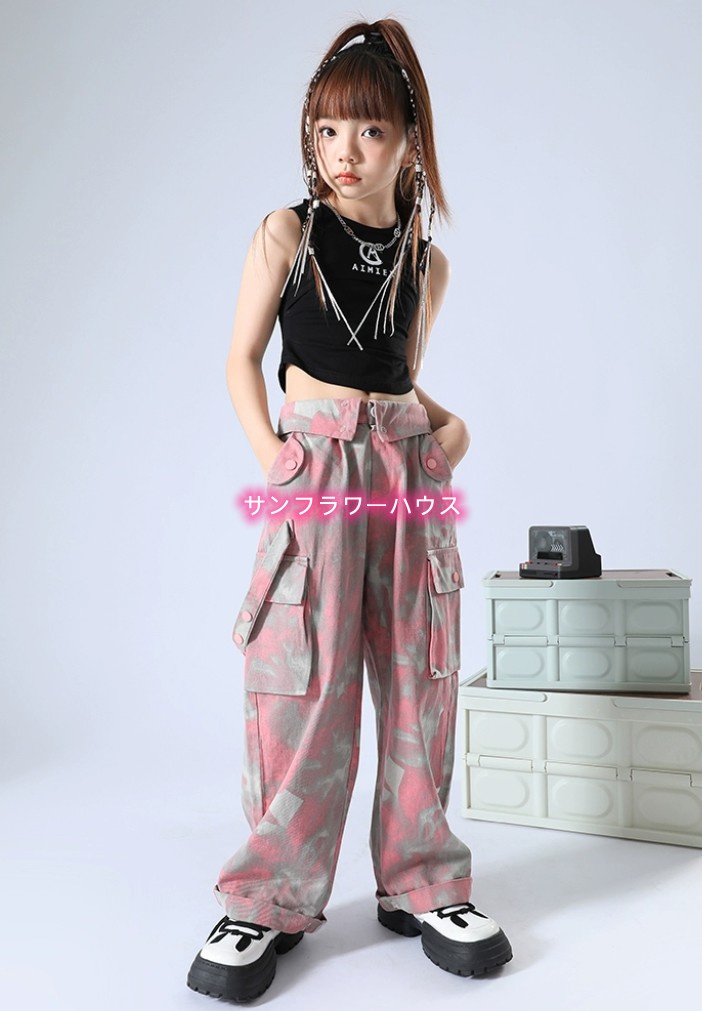 ダンス 衣装 ヒップホップ 韓国 キッズダンス衣装 トップス ステージ衣装 パンツ 女の子 体操服 練習着 ダンス ダンス 