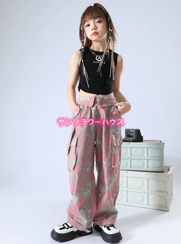 ダンス 衣装 ヒップホップ 韓国 キッズダンス衣装 トップス ステージ衣装 パンツ 女の子 体操服 練習着 ダンス ダンス 