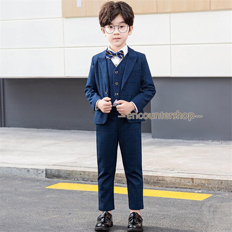 子供スーツ 5点セット スーツ 子供服 子供 フォーマル ジャケット 男の子スーツ キッズ 演出 通園 男の子 紳士風 スーツ 上下セット ベスト 